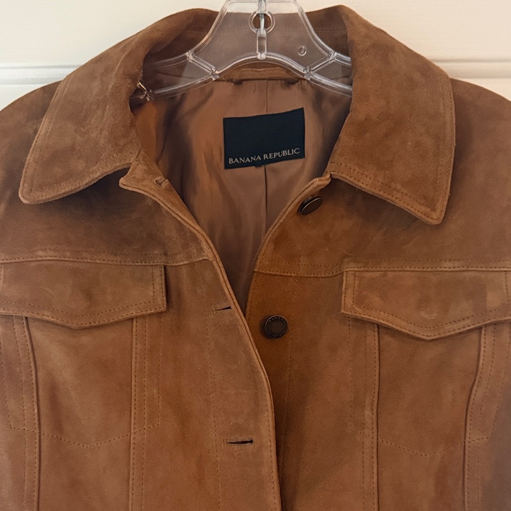 Banana Republic Tan Suede Trucker Jacket - Picture 3 of 10